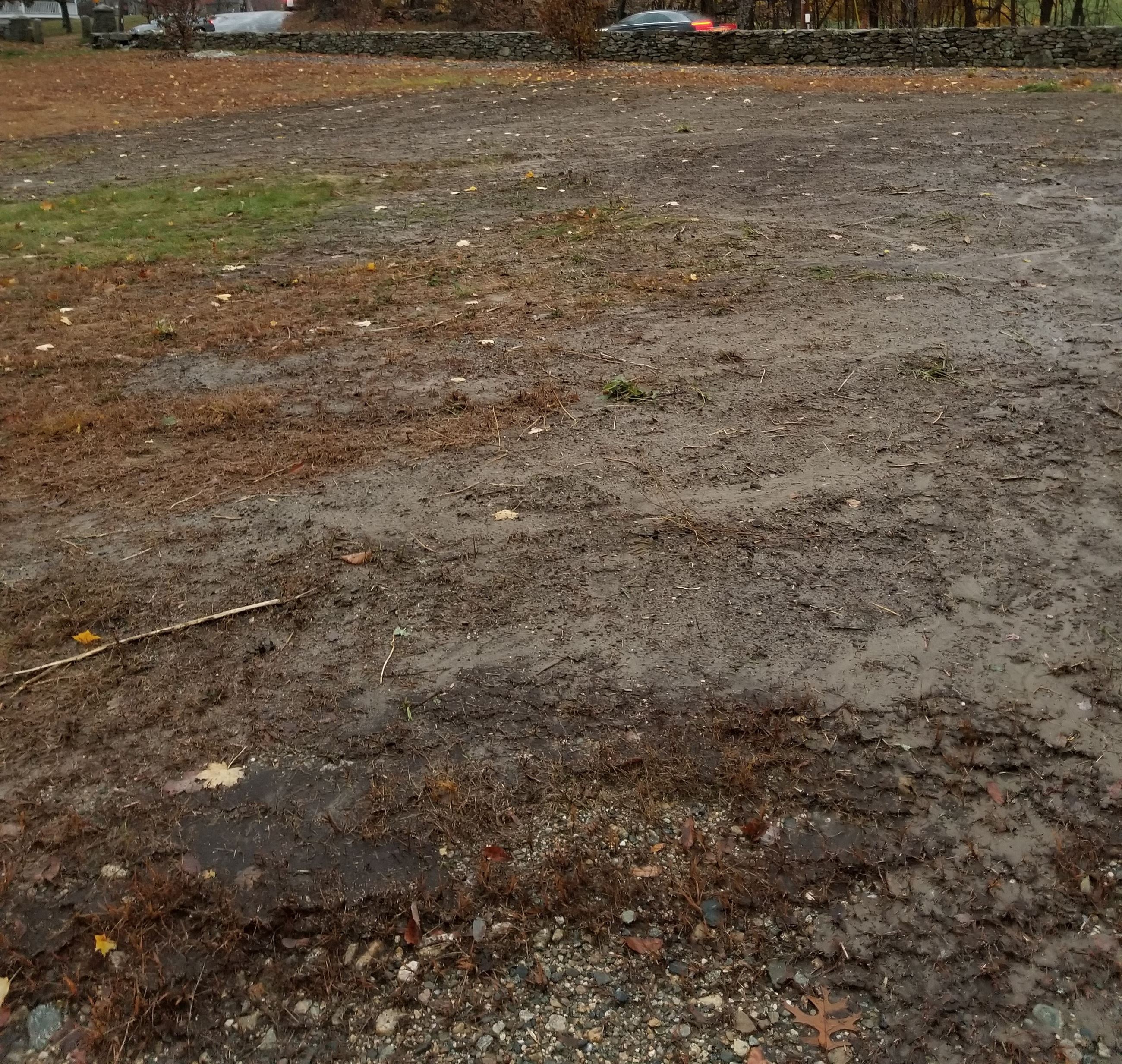 The Cemetery Commission has begun to prepare the soil for grass growth by spreading loam